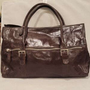 HELEN WELSH BROWN LEATHER SHOULDER HANDBAG